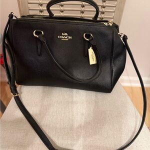 Coach Black Leather Satchel Bag